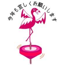 Pink Flamingo Winter version sticker #13953416
