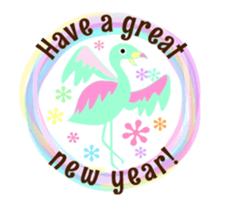 Pink Flamingo Winter version sticker #13953418