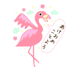 Pink Flamingo Winter version sticker #13953419