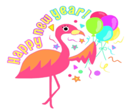 Pink Flamingo Winter version sticker #13953420
