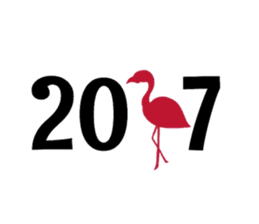 Pink Flamingo Winter version sticker #13953424