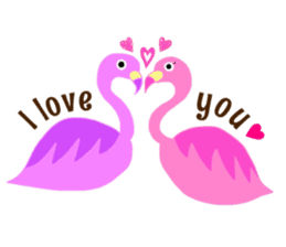 Pink Flamingo Winter version sticker #13953428