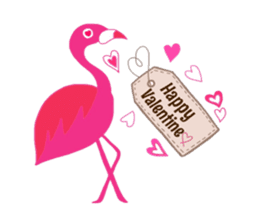 Pink Flamingo Winter version sticker #13953429