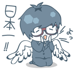 Suit and glasses is the angel 2 sticker #13955736