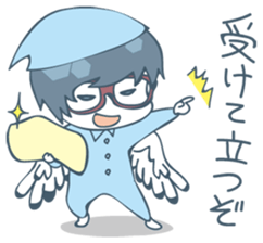 Suit and glasses is the angel 2 sticker #13955737