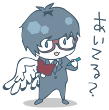 Suit and glasses is the angel 2 sticker #13955740