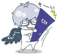 Suit and glasses is the angel 2 sticker #13955745