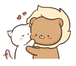 Lion and Kitty, adorable couple Ver2. sticker #13957846
