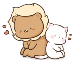 Lion and Kitty, adorable couple Ver2. sticker #13957847