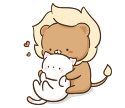 Lion and Kitty, adorable couple Ver2. sticker #13957848