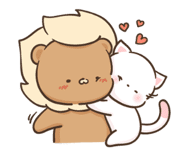 Lion and Kitty, adorable couple Ver2. sticker #13957849