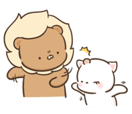 Lion and Kitty, adorable couple Ver2. sticker #13957854