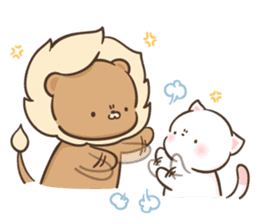 Lion and Kitty, adorable couple Ver2. sticker #13957856