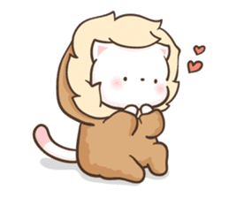 Lion and Kitty, adorable couple Ver2. sticker #13957860