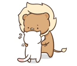 Lion and Kitty, adorable couple Ver2. sticker #13957862
