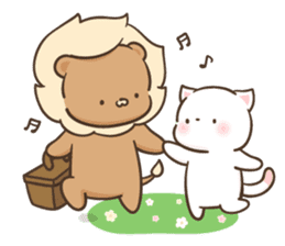 Lion and Kitty, adorable couple Ver2. sticker #13957866