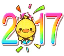Chicks and chickens[Happy New Year 2017] sticker #13958029