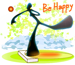 Shadow Man abstract cartoon symbol sticker #13959779