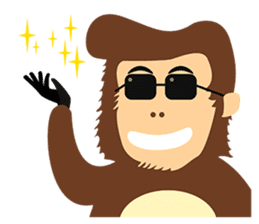 victory bear and monkey(English) sticker #13961266