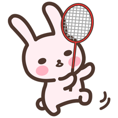 Badminton Rabbit 5 By Potato Junkie Sticker Badminton Rabbit 5 By Potato Junkie Sticker
