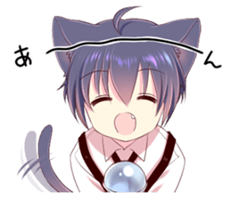 Boy of a black cat 4 sticker #13967577