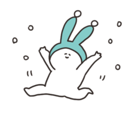 Winter rabbit sticker #13968091
