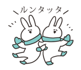 Winter rabbit sticker #13968104