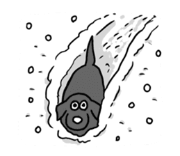 Cute Black labrador sticker -winter sticker #13968124