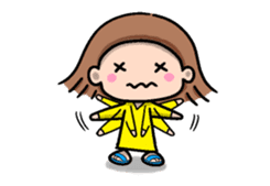Little raincoat girl sticker #13968761