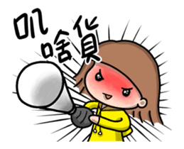 Little raincoat girl sticker #13968774