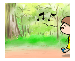 Little raincoat girl sticker #13968775