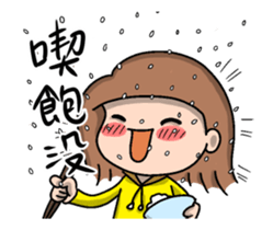 Little raincoat girl sticker #13968778