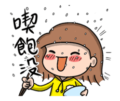 Little raincoat girl sticker #13968778