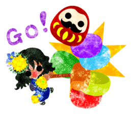 Pretty little people -Kimono girls- sticker #13968869