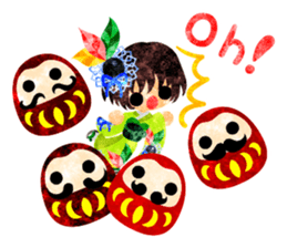 Pretty little people -Kimono girls- sticker #13968870