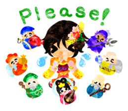 Pretty little people -Kimono girls- sticker #13968872