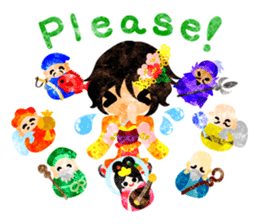 Pretty little people -Kimono girls- sticker #13968872