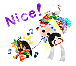Pretty little people -Kimono girls- sticker #13968875