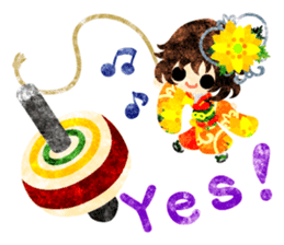 Pretty little people -Kimono girls- sticker #13968881