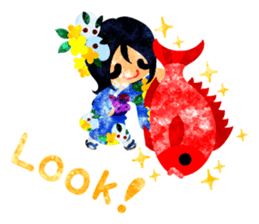 Pretty little people -Kimono girls- sticker #13968886