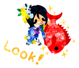 Pretty little people -Kimono girls- sticker #13968886