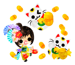 Pretty little people -Kimono girls- sticker #13968892