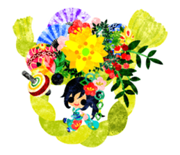 Pretty little people -Kimono girls- sticker #13968894