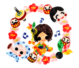 Pretty little people -Kimono girls- sticker #13968899
