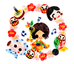 Pretty little people -Kimono girls- sticker #13968899