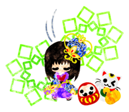 Pretty little people -Kimono girls- sticker #13968901