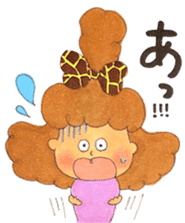 Girl with giraffe ribbon sticker #13970907