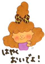 Girl with giraffe ribbon sticker #13970908