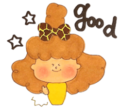 Girl with giraffe ribbon sticker #13970913