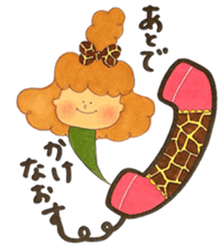 Girl with giraffe ribbon sticker #13970921